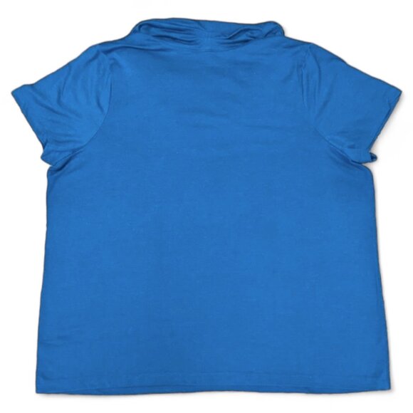 Lane Bryant Top Short Sleeve Cowl Neck Blouse Stretch Blue Womens Plus 22 / 24 - Picture 6 of 11